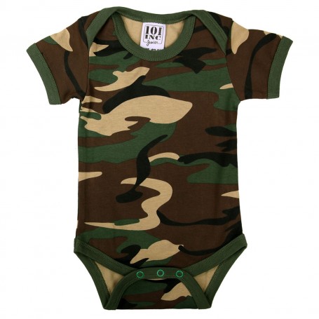 Baby romper with sleeve woodland