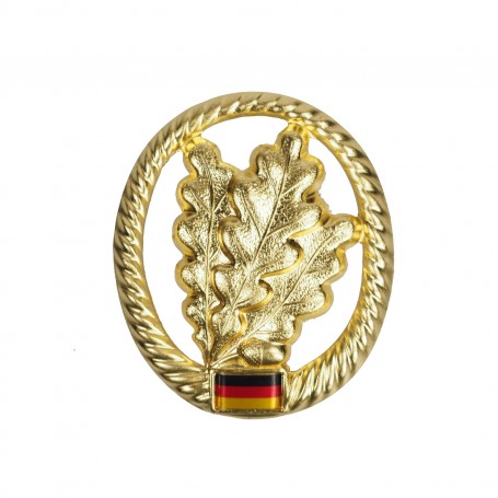 Bundeswehr-LW:Schirmmützenabzeichen General Gold handgestickt auf dunkelgrau 
