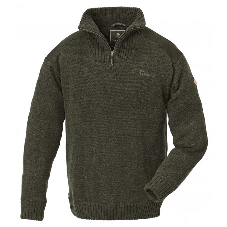 Pinewood® Hurricane Strick Pullover / Sweater darkgreen/melange
