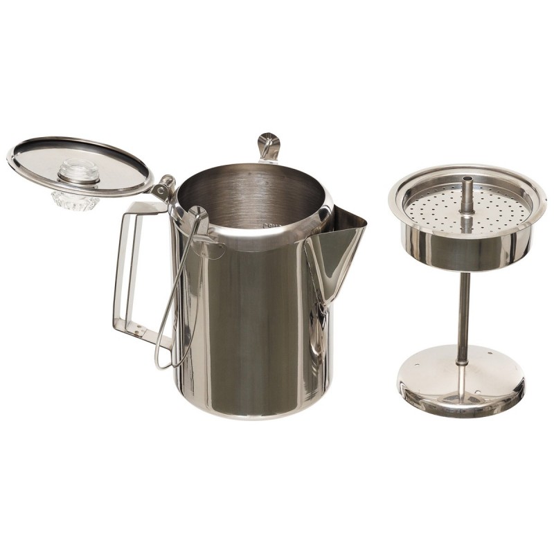 Fox® Outdoor Coffee Pot Kaffeekanne mit Perkolator, Edelstahl kaufen. Military Store Bausenwein
