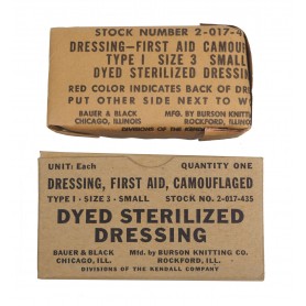 US Dressing First Aid, camouflaged, small, Verbandspäckchen 2. WK