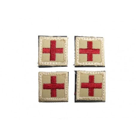 Abzeichen Medic klein mit Klett khaki 4er Pack
