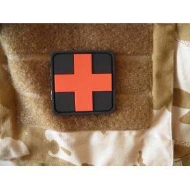 3D Rubber Patch Medic schwarz-rot