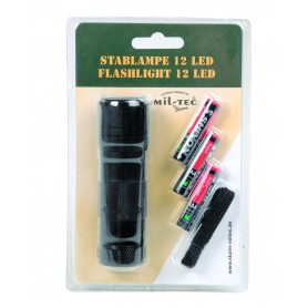 Mil-Tec Stablampe 12 LED (3AAA) SCHWARZ